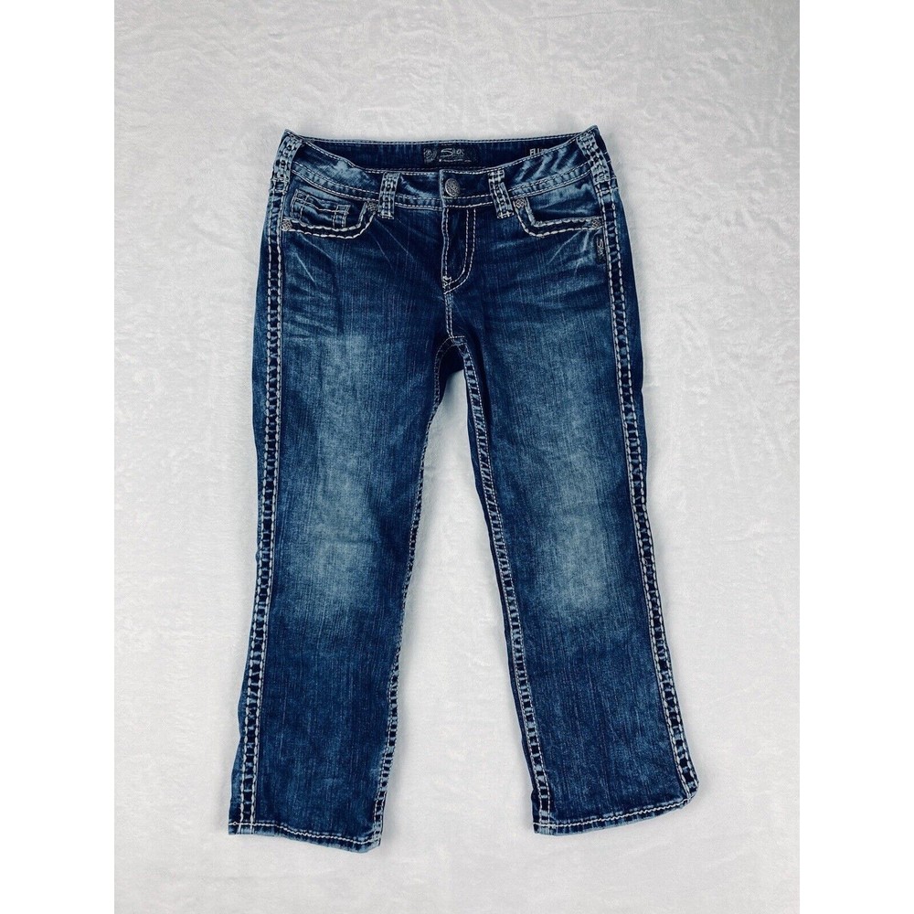 Silver Suki‎ Capri Jeans Mid Rise Cropped Womens Size 29x22.5